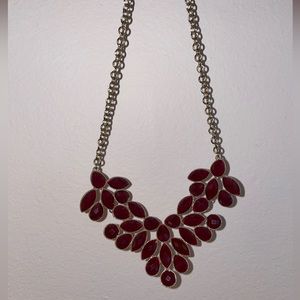 maroon & gold necklace